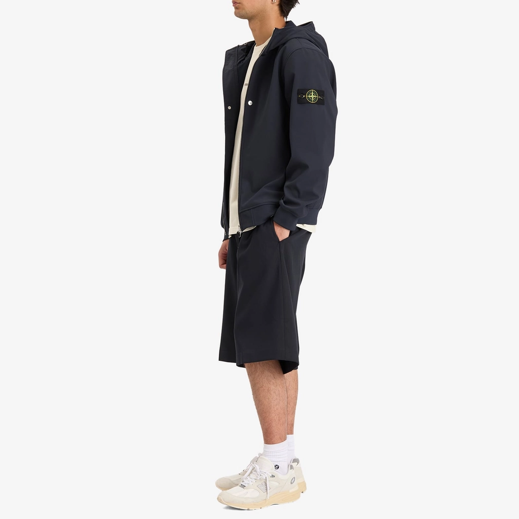 Stone Island Men's Soft Shell-R Hooded Jacket Navy Blue